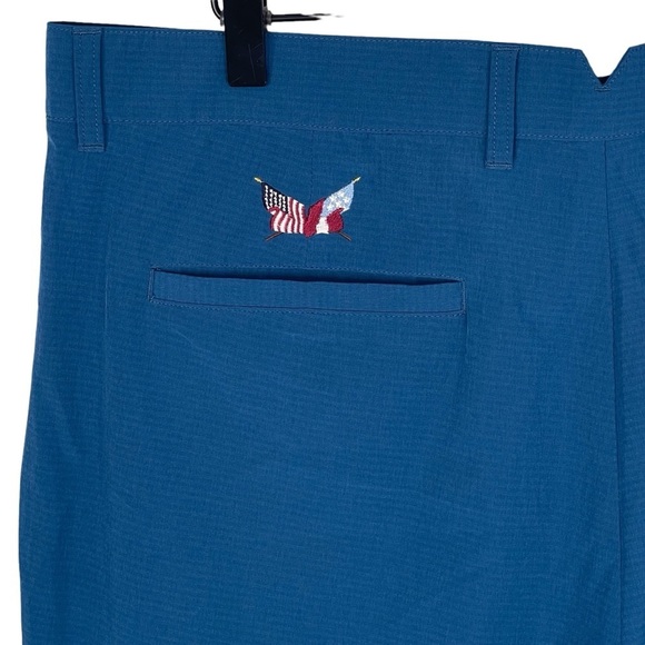 Dunning Golf Shorts Mens 36 x 10" Golf Performance Stretch Ventilated Blue - Picture 5 of 9